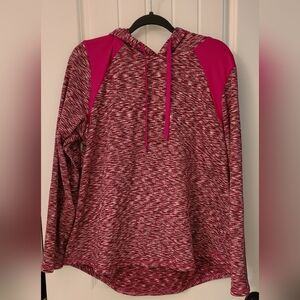 Women's Pink and Gray Hooded Top